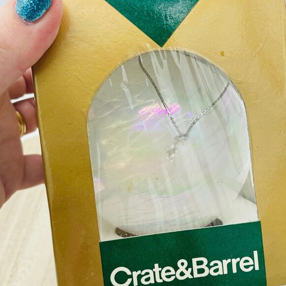 Crate & Barrel Iridescent Glass Sphere Ball Orb Christmas Tree Ornament NEW - Picture 1 of 5